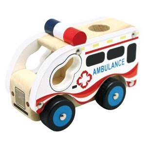 Bino Dřevěné auto ambulance