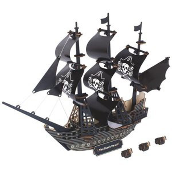 Woodcraft Dřevěné 3D puzzle Pirátská loď Černá perla