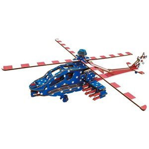 Woodcraft Dřevěné 3D puzzle Americký bojový vrtulných Apache