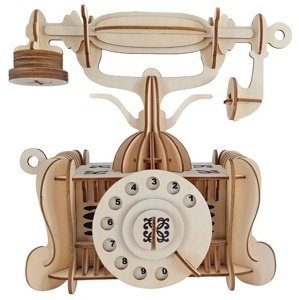 Woodcraft Dřevěné 3D puzzle Starý telefon