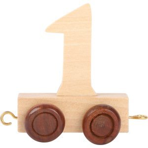 Vagónik dřevěné vláčkodráhy - přírodní číslice - číslo 1