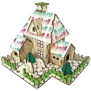 Woodcraft Dřevěné 3D puzzle Čarodějnická chýše