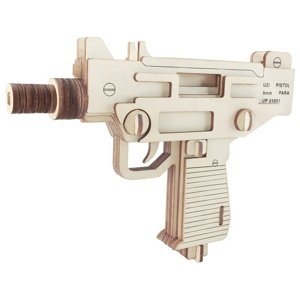 Woodcraft Dřevěné 3D puzzle Pistole UZI