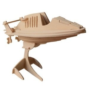 Dřevěné 3D puzzle -dřevěná skládačka - Motorový člun P037
