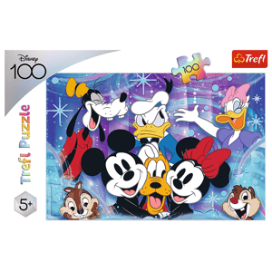 Trefl Puzzle 100 dílků - Ve světě Disney je vesele / Disney 100 Výročí