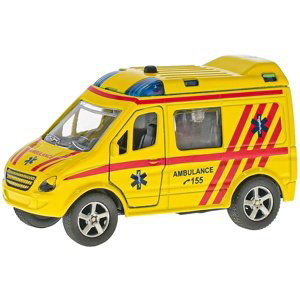 Auto ambulance CZ 11cm kov na zpětný chod na baterie česky mluvící se světlem