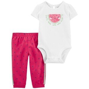 CARTER'S Set 2dílný tepláky, body kr. rukáv Pink Watermelon dívka 3m