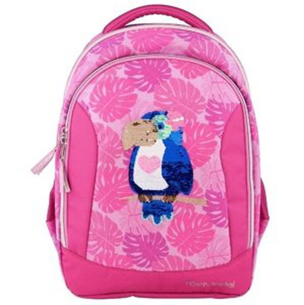 Školní batoh Top Model, Tukan, měnící flitrový obrázek, růžový