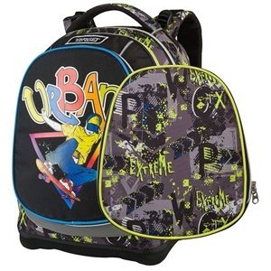 Školní batoh Target, Urban Jump, šedo-žluté vzory