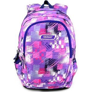 Studentský batoh Target, Růžovo-fialový se vzorem