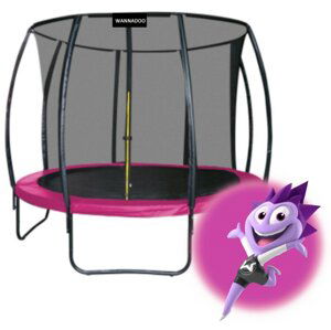 WANNADO Trampolína 14FT - 427cm s vnitřní sítí + žebřík - Pink