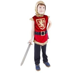 Dětský kostým rytíř s erbem, červený (S)