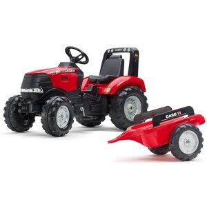 FALK Šlapací traktor 996AB Case IH Puma 240CVX s vlečkou - červený