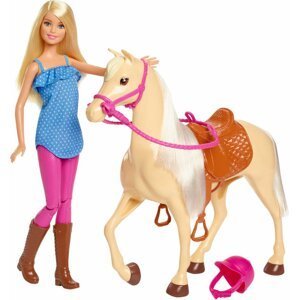 Mattel Barbie panenka s koněm FXH13