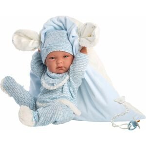 Llorens 73859 NEW BORN chlapeček - realistická panenka miminko s celovinylová tělem - 40cm