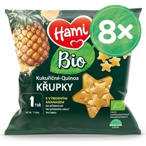 8x HAMI BIO Křupky kukuřičné-quinoa s výborným ananasem 20 g, 12+