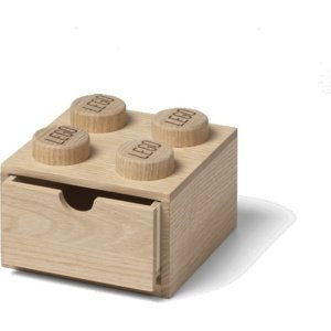 LEGO dřevěný stolní box 4 se zásuvkou (světlé dřevo)
