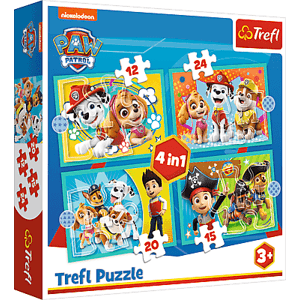 Trefl Puzzle 4v1 - Šťastný tým Paw Patrol / Viacom PAW Patrol