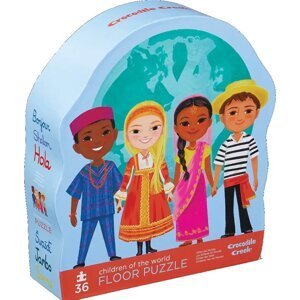 Puzzle Děti světa ve tvarované krabičce 36 Crocodile Creek