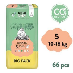 Muumi Baby 5 Maxi+ 10-16 kg (66 ks), eko pleny