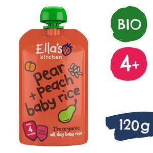 Ella's Kitchen BIO Dětská rýže, hruška a broskev (120 g)