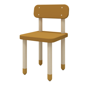 Flexa Dřevěná židle s opěradlem pro děti hořčicová Dots
