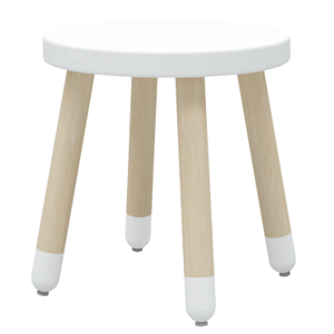Flexa Dřevěná židle bez opěradla pro děti bílá Dots