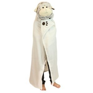 Cozy Noxxiez BL805-2 Ovečka - hřejivá deka s kapucí se zvířátkem a tlapkovými kapsami