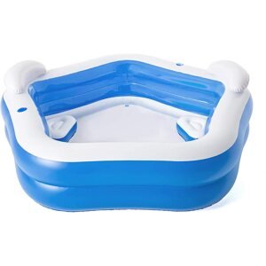 Bestway 54153 Nafukovací dětský bazén s opěrkami a sedačkami 213cm x 207cm x 69 cm