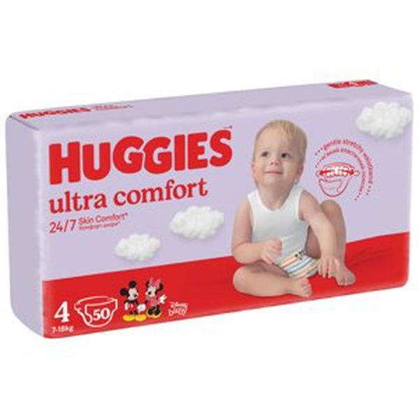 HUGGIES® Ultra Comfort Jumbo Plenky jednorázové 4 (7-18 kg) 50 ks
