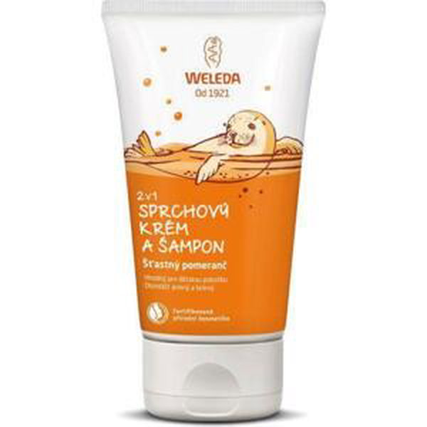 WELEDA 2 v 1 Sprchový krém a šampon, Šťastný pomeranč (150 ml)