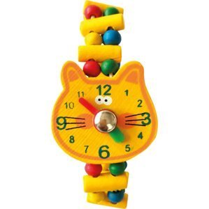Bino Dřevěné hodinky - Kočka