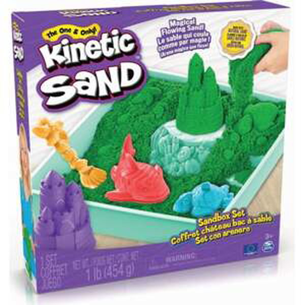 Kinetic sand krabice tekutého písku s podložkou zelená