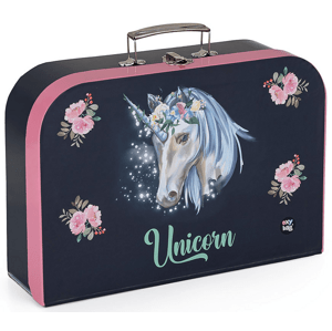 Dětský lamino kufřík - 34 cm - Unicorn Flower