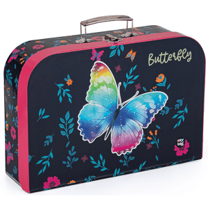 Dětský lamino kufřík - 34 cm - motýl