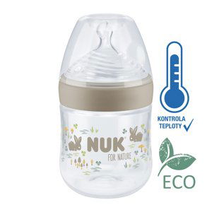 NUK Láhev kojenecká For Nature s kontrolou teploty, hnědá 150 ml