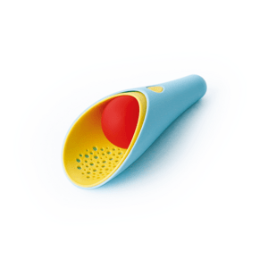 QUUT Cuppi světle modrá/žlutá + růžový míček - Lopatka se sítkem a míčkem