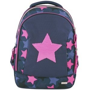 Školní batoh Top Model, Hvězda, měnící flitrový obrázek, modro-růžový