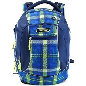 Studentský batoh Target, Kostkovaný, zeleno-modrý