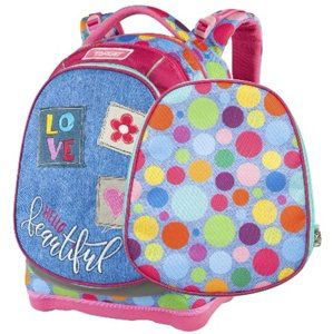 Školní batoh Target, Barevné tečky, růžovo-modrý