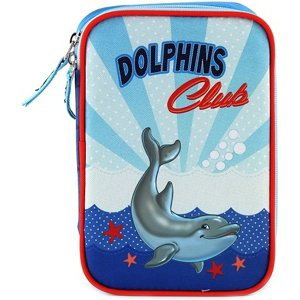 Školní penál s náplní Target, Dolphins Club, barva modrá