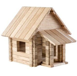 Stavebnice 4v1 dřevěný dům 146 dílků
