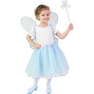 Dětský kostým tutu sukně modrá víla se svítícími křídly
