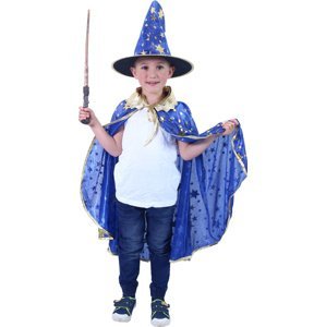 Dětský plášť modrý s kloboukem