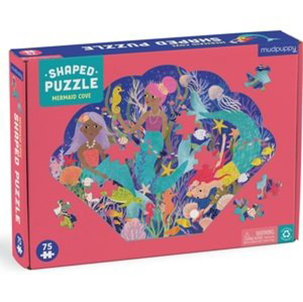 Mudpuppy Zátoka mořských vil - puzzle ve tvaru mušle 75 dílků