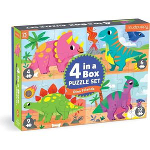 Mudpuppy Puzzle Dinosauři sada 4 v 1