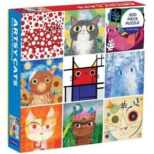 Mudpuppy Puzzle Umělecké kočky 500 dílků