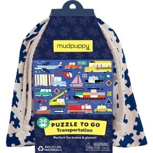 Mudpuppy Puzzle Dopravní prostředky v látkové tašce 36 dílů