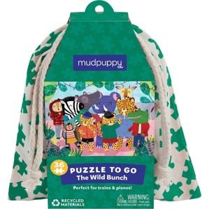 Mudpuppy Puzzle Divoká zvířátka v látkové tašce 36 dílů
