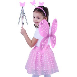 Dětský kostým tutu sukně růžový motýl s křídly